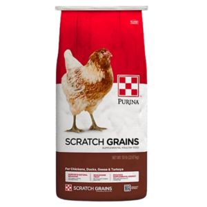 Purina Scratch Grains. 50-lb feed bag.