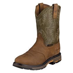 ARIAT WORKHOG PULLON AGEDBARK/ARMYGRN