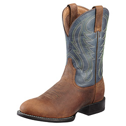 ARIAT SPORT ROUND TOE POWDER BROWN / NAVY