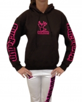 Pullover Hoodie - Chocolate with Pink Logo