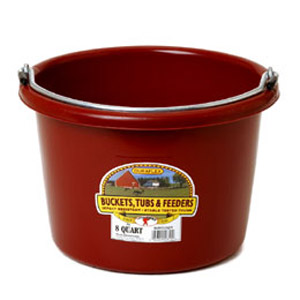 8 Quart Plastic Round Bucket - Burgundy