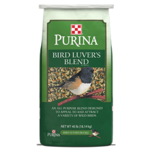 green bag of Purina Wild Bird Chow Bird Luvers Blend