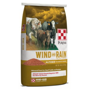 yellow bag of Purina Wind and Rain Fly Control