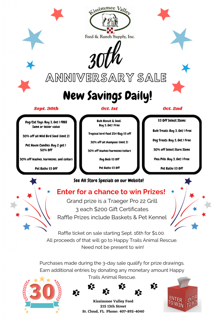 Store #2 30-Year Anniversary Specials