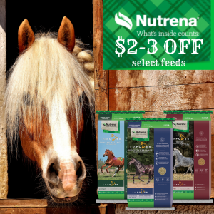 Nutrena Senior Days receive $2-3 of select nutrena horse feeds