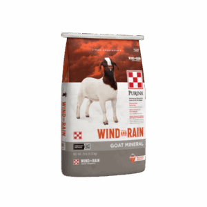 bag of Purina Wind and Rain Goat Mineral