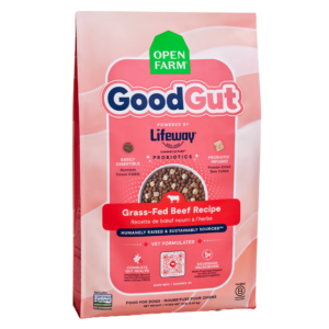 Red bag of Open Farm Open Farm GoodGut Grass-Fed Beef Dog Kibble