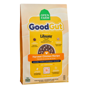 Yellow bag of Open Farm Open Farm GoodGut Harvest Chicken Dog Kibble